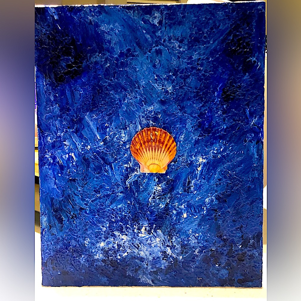 Ocean 🌊 Sea Art Handmade: Acrylic & Shell